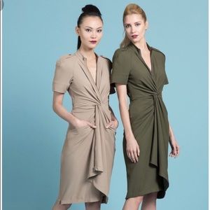 BYRON LARS Striped Short Sleeve Twist Dress